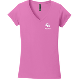 Curry College Softstyle Ladies Fit V-Neck T-Shirt