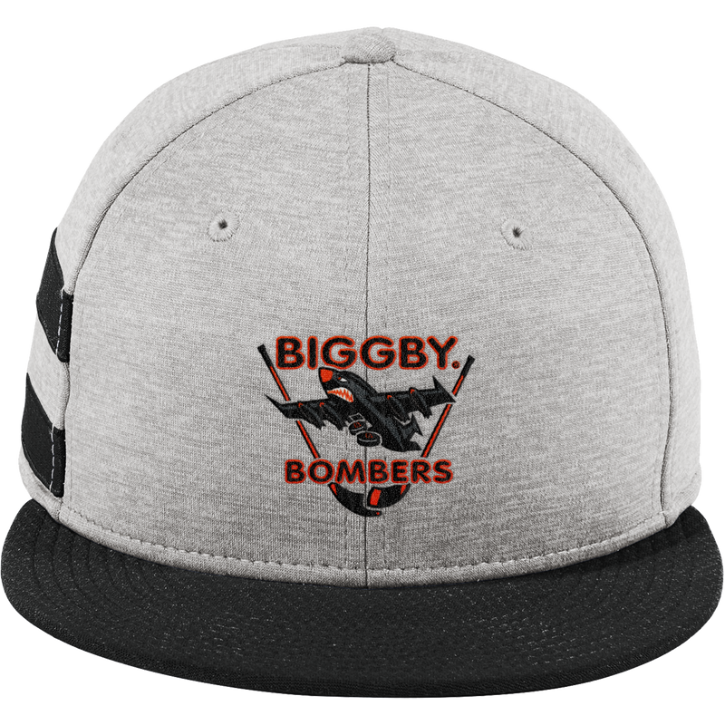 Biggby Bombers New Era Shadow Heather Striped Flat Bill Snapback Cap