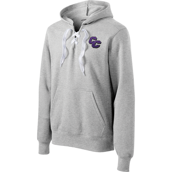 Curry College Lace Up Pullover Hooded Sweatshirt